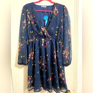 Cupshe Blue Floral Dress